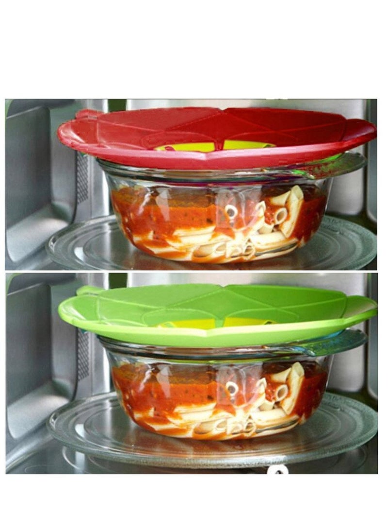 SOLARAE 2 Pack Spill Stopper Lid Cover, 10.2 inch, Boil Over Silicone Lids, Microwave Splatter Cover, BPA-Free Silicone and Dishwasher Safe, Home Kitchen Essential - Image 4