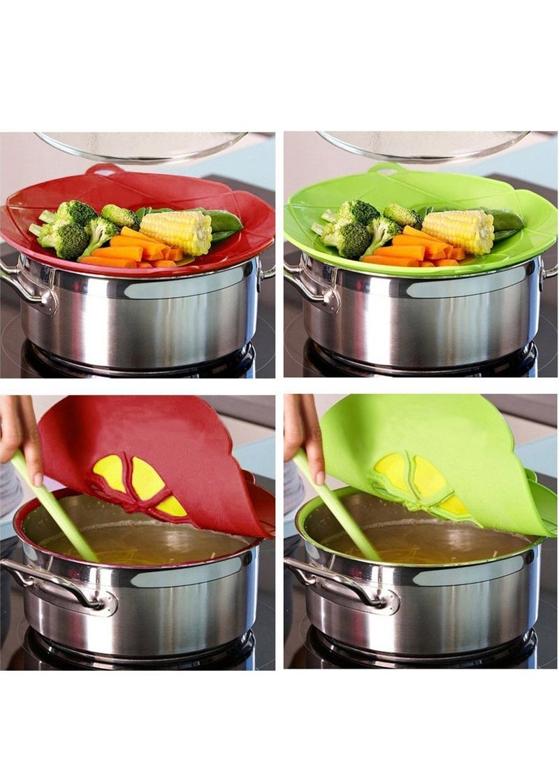 SOLARAE 2 Pack Spill Stopper Lid Cover, 10.2 inch, Boil Over Silicone Lids, Microwave Splatter Cover, BPA-Free Silicone and Dishwasher Safe, Home Kitchen Essential - Image 3