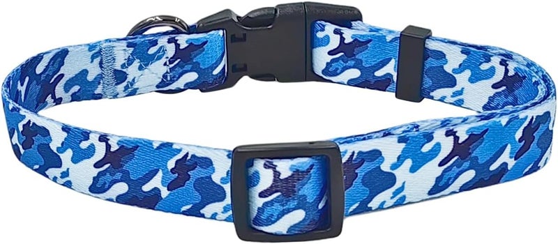 Ovale Dog Collar and Leash Combo Set, Camouflage Pattern, Collar and 5 ft Matching Leash, for Medium Dogs.(M, Blue Camouflage) - Image 3