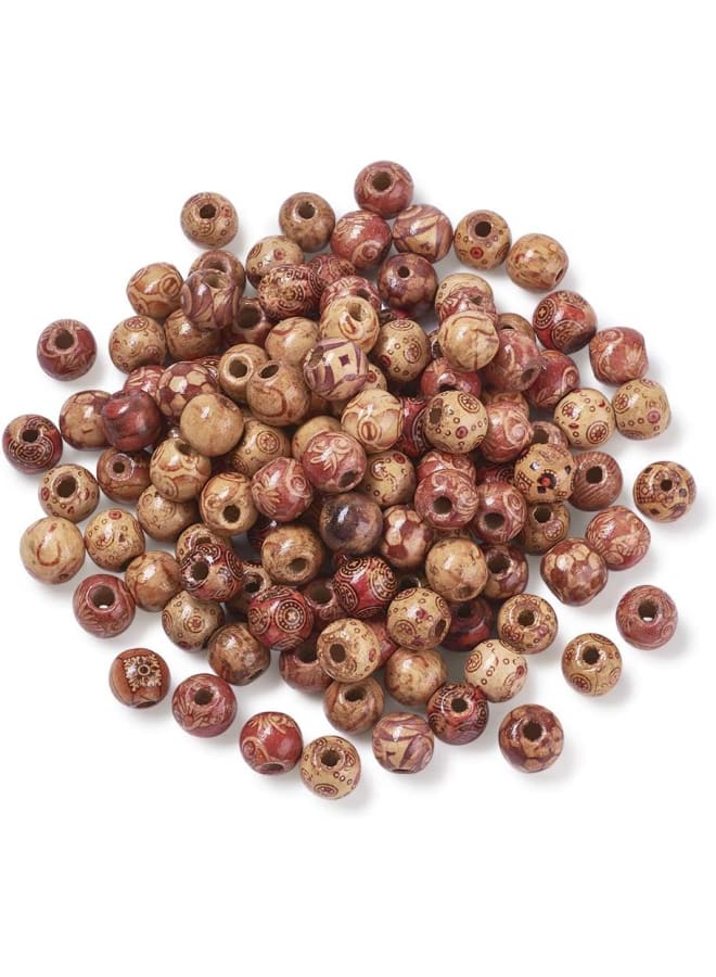 300pcs/bag Natural Painted Wood Beads Mixed Color 13mm 0.5" Round Dreadlock Beads for Jewelry Making Craft Hair DIY Macrame Bracelet Necklace - Image 1