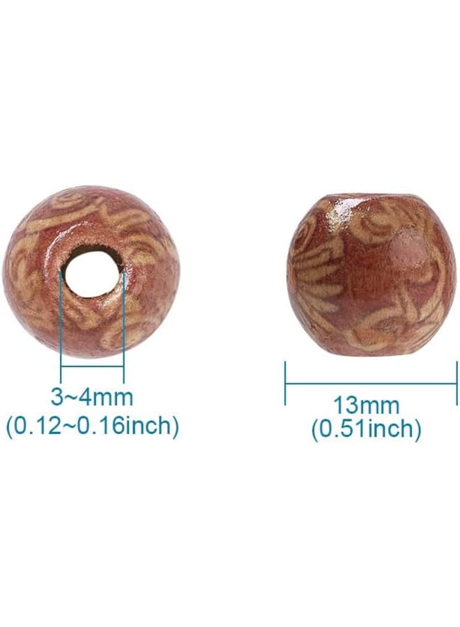 300pcs/bag Natural Painted Wood Beads Mixed Color 13mm 0.5" Round Dreadlock Beads for Jewelry Making Craft Hair DIY Macrame Bracelet Necklace - Image 5