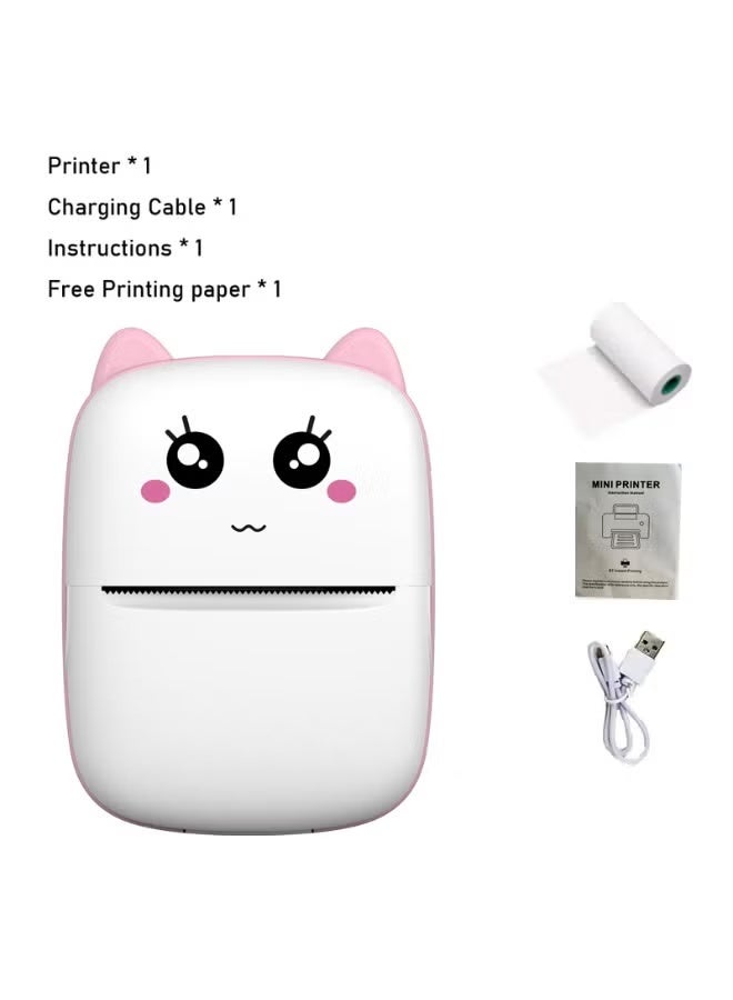 ELTRAZONE Rechargeable Mini Thermal Printer, Cute Cat Design Wireless Bluetooth Inkless Pocket Printer for Labels & Notes - Image 4