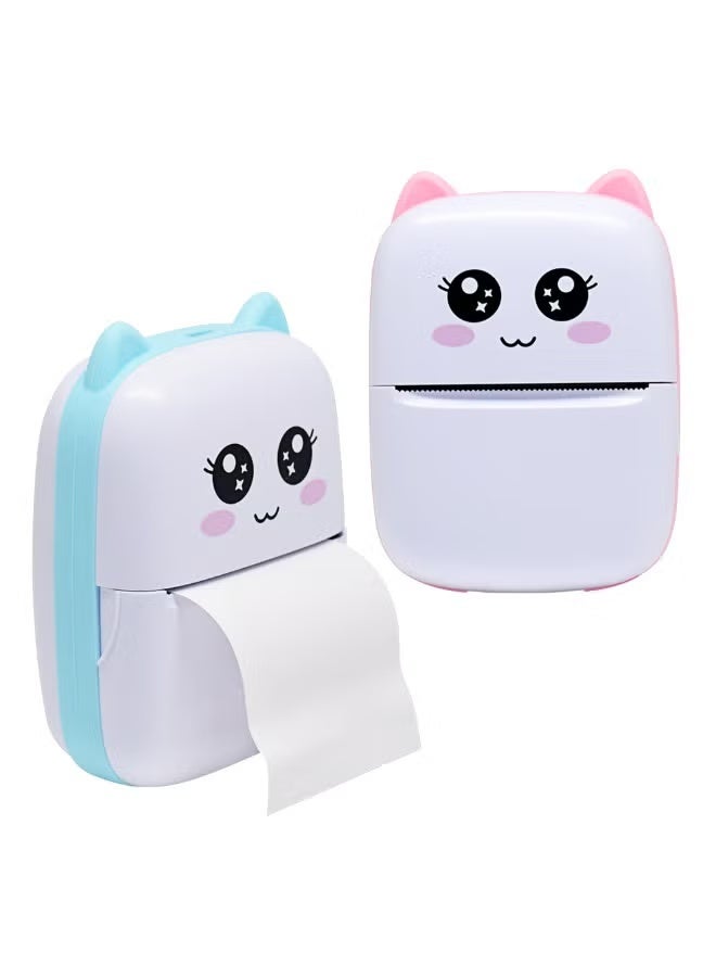 ELTRAZONE Rechargeable Mini Thermal Printer, Cute Cat Design Wireless Bluetooth Inkless Pocket Printer for Labels & Notes - Image 3