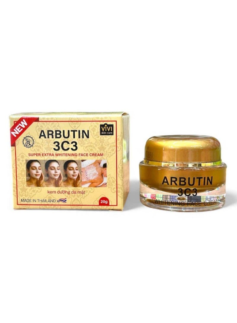 Arbutin 3C3 Super Extra Whitening Face Cream 20g – Anti-Wrinkle, Hydrating, Brightening & Dark Spot Care - Image 1