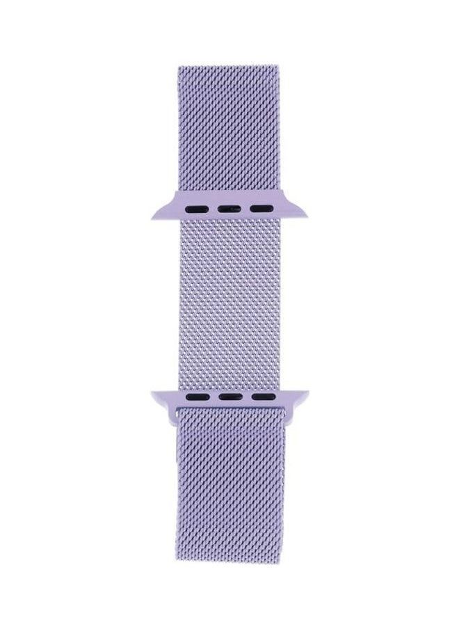 NIBEMINENT - Milanese Loop Magnetic Stainless Steel Watchband For Apple Watch Series 7/6/5/4/3/2/1/SE 41/40/38mm Light Purple - Image 1