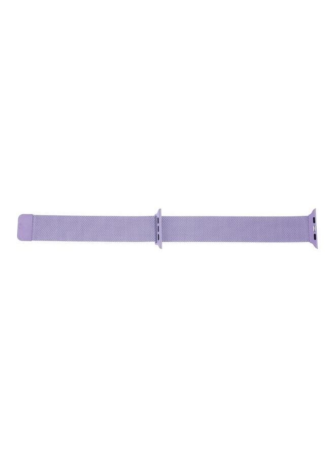 NIBEMINENT - Milanese Loop Magnetic Stainless Steel Watchband For Apple Watch Series 7/6/5/4/3/2/1/SE 41/40/38mm Light Purple - Image 1