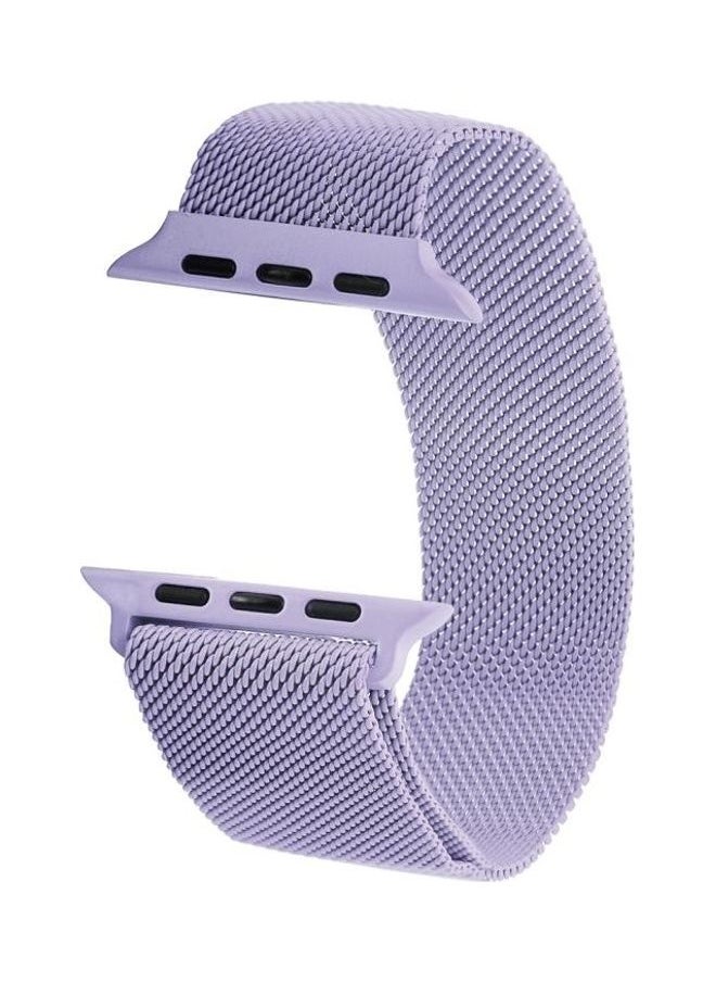 NIBEMINENT - Milanese Loop Magnetic Stainless Steel Watchband For Apple Watch Series 7/6/5/4/3/2/1/SE 41/40/38mm Light Purple - Image 1