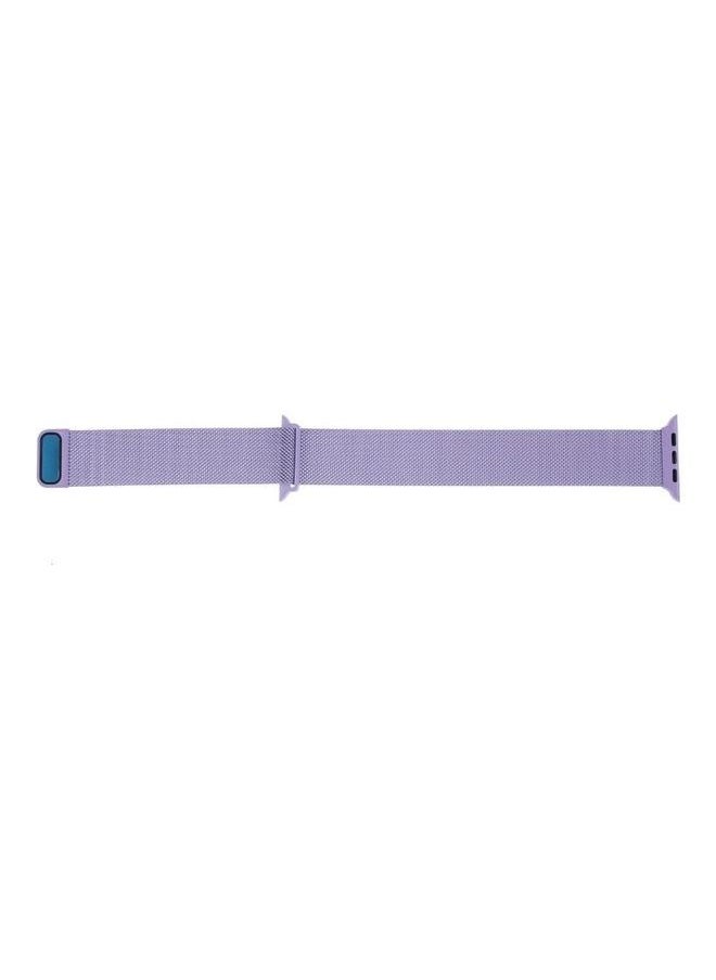 NIBEMINENT - Milanese Loop Magnetic Stainless Steel Watchband For Apple Watch Series 7/6/5/4/3/2/1/SE 41/40/38mm Light Purple - Image 1
