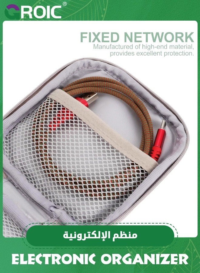 GROIC Headphone Bag Travel Electronic Cable Organizer, Carry Case Headphone Organizer bin Organizer, Portable Cord Organizer Storing Bag for Earphone Data Cable Earphone Organizer Travel Bag PVC - Image 2