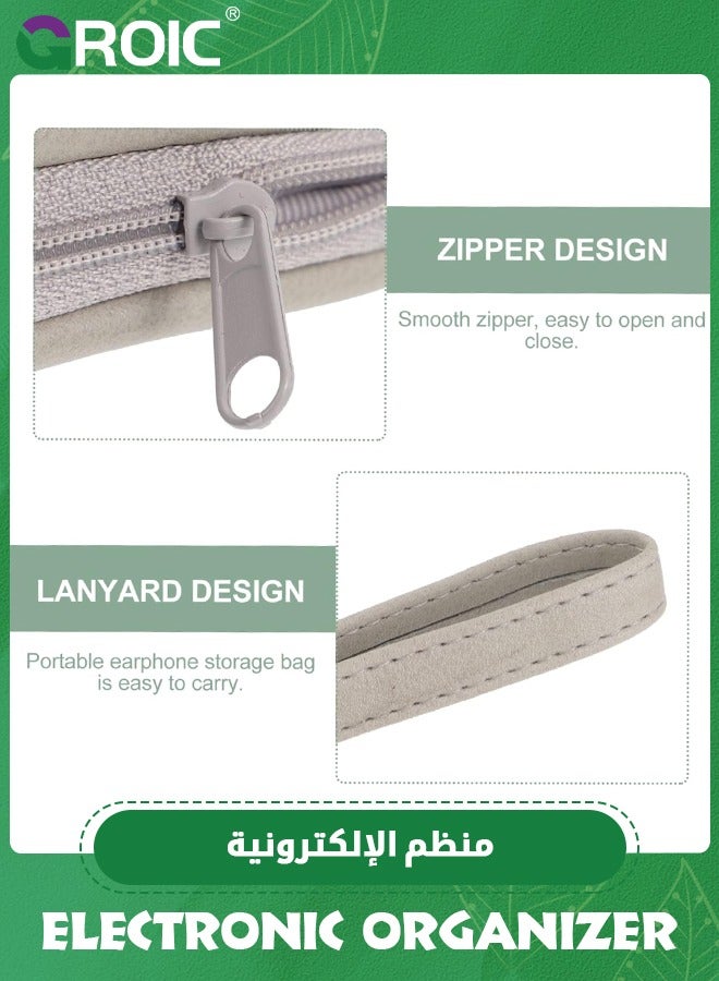 GROIC Headphone Bag Travel Electronic Cable Organizer, Carry Case Headphone Organizer bin Organizer, Portable Cord Organizer Storing Bag for Earphone Data Cable Earphone Organizer Travel Bag PVC - Image 3