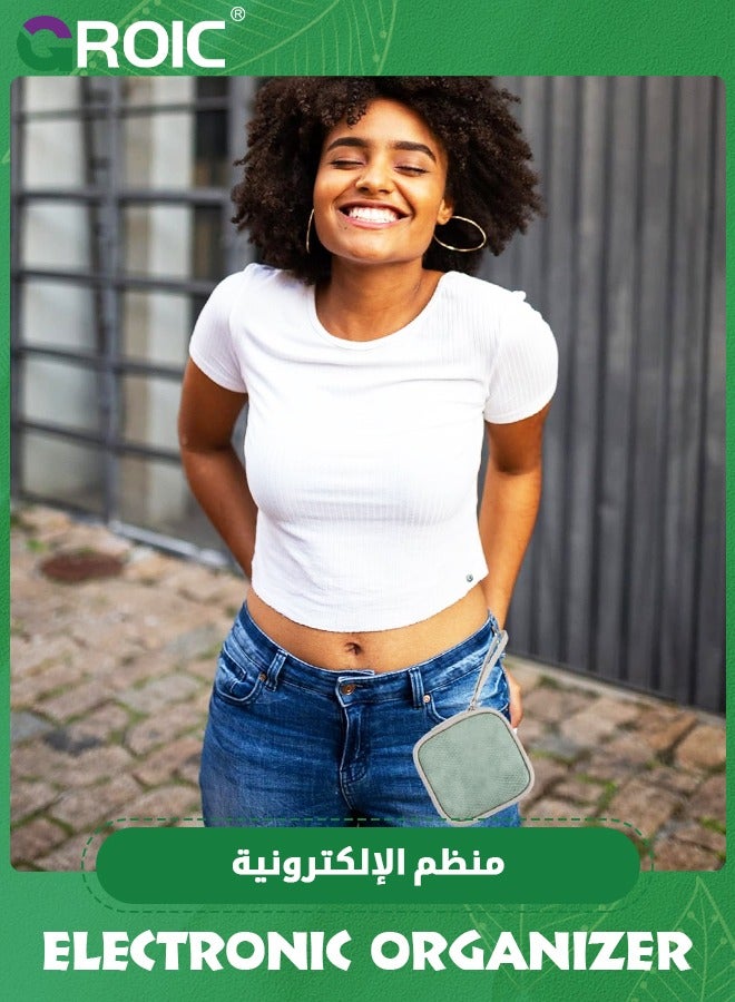 GROIC Headphone Bag Travel Electronic Cable Organizer, Carry Case Headphone Organizer bin Organizer, Portable Cord Organizer Storing Bag for Earphone Data Cable Earphone Organizer Travel Bag PVC - Image 5