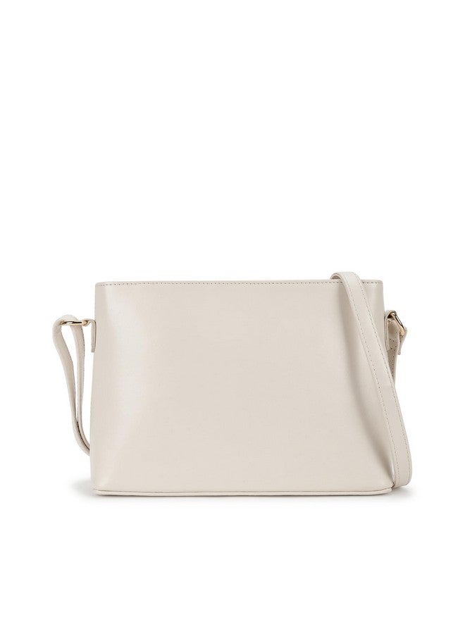 Fastrack Women and Girls Solid Casual Sling Bag , And With Adjustable Sling Strap, Beige - Image 1