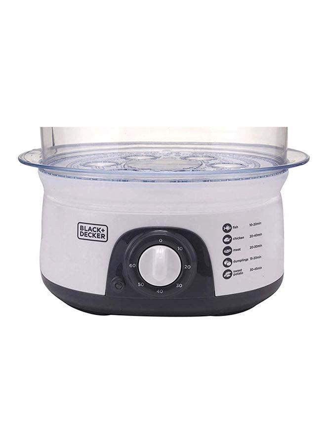 BLACK+DECKER Food Steamer, 3-Tier Detachable Design, Timer Control, Quick & Easy Meal Prep, Dishwasher Safe, Lightweight 1.98 Kg, 220-240V, Efficient and Compact, 775 W HS6000-B5 White - Image 3
