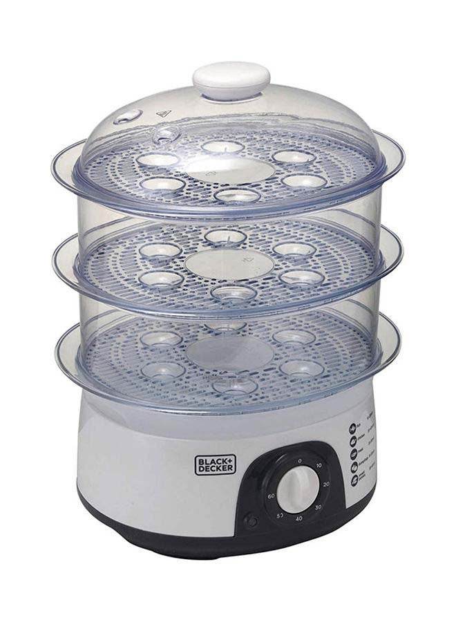 BLACK+DECKER Food Steamer, 3-Tier Detachable Design, Timer Control, Quick & Easy Meal Prep, Dishwasher Safe, Lightweight 1.98 Kg, 220-240V, Efficient and Compact, 775 W HS6000-B5 White - Image 2