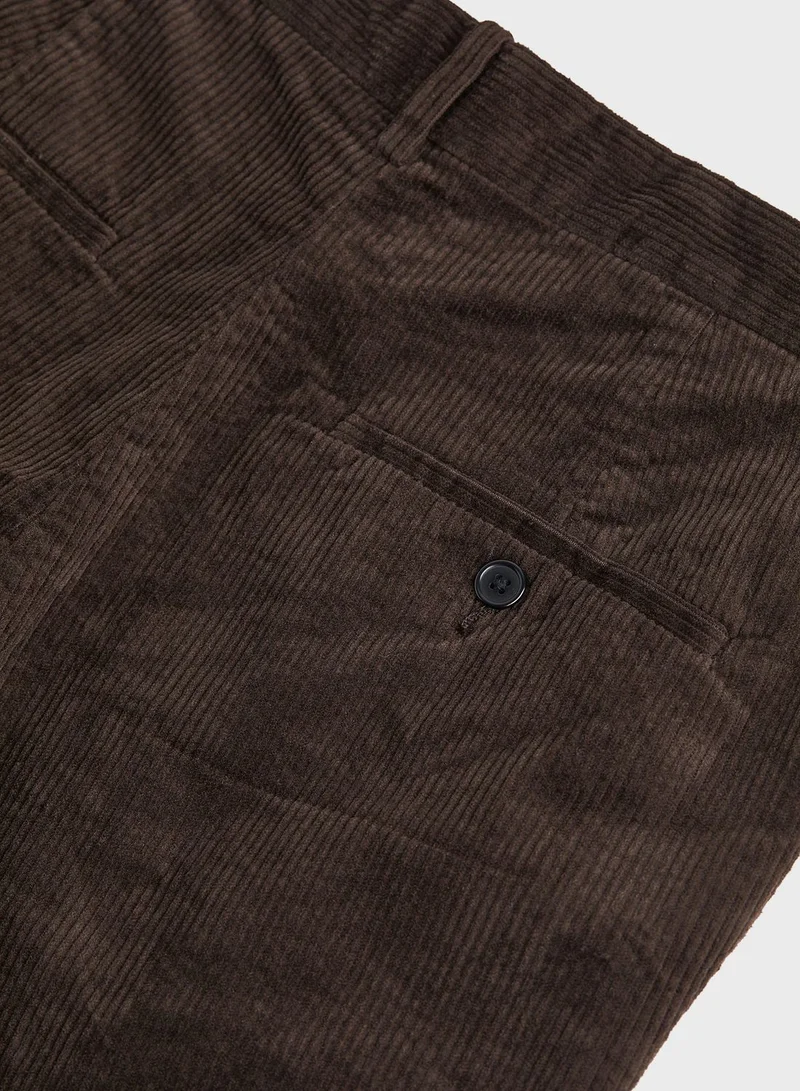 H&M  Essential Regular Fit Corduroy Trousers for Men | Best Price UAE