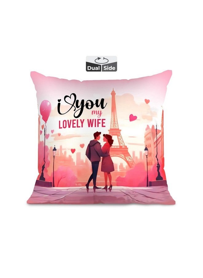 Brizberry® Pillow Cushion Gift for Valentine's Day Anniversary Engagement Birthday Wife Husband Love Romantic Couple Gift with Cushion Filler (16 inch x 16 inch) (Design 28) - Image 1