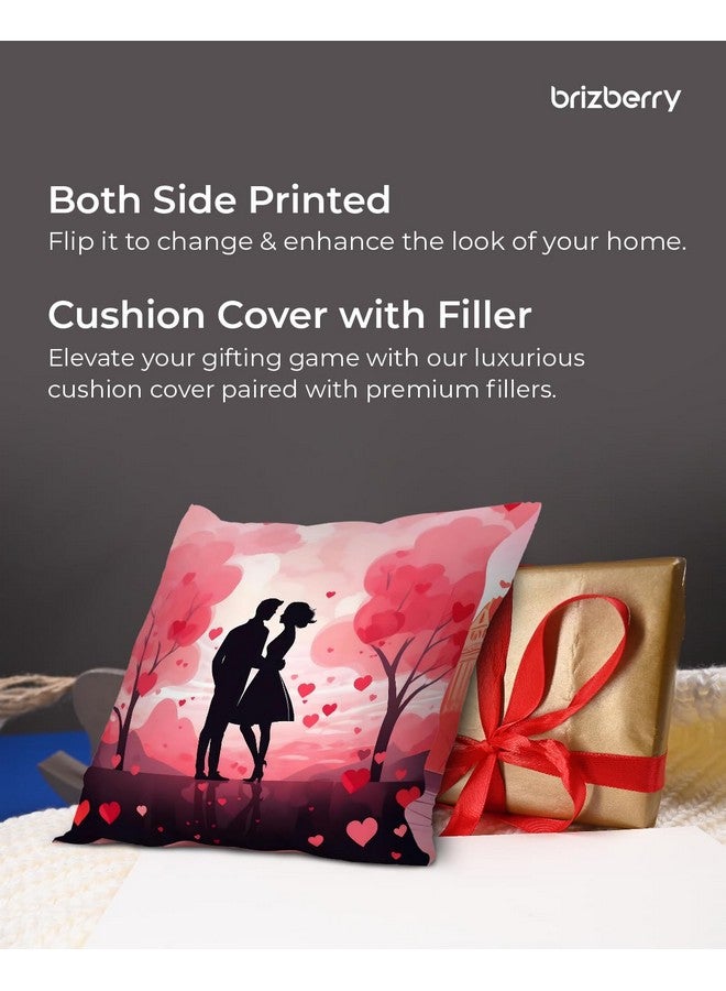 Brizberry® Pillow Cushion Gift for Valentine's Day Anniversary Engagement Birthday Wife Husband Love Romantic Couple Gift with Cushion Filler (16 inch x 16 inch) (Design 28) - Image 4