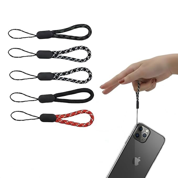 AccuPrints Sumiko Pack of 5 Lanyard Finger Phone Strap, 5pcs Multipurpose Phone Lanyard, Nylon Finger Straps Keychain - Image 1