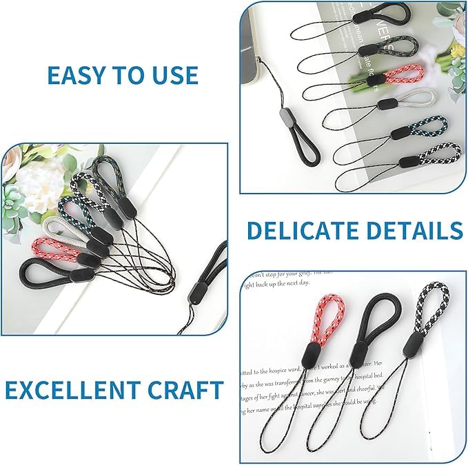 AccuPrints Sumiko Pack of 5 Lanyard Finger Phone Strap, 5pcs Multipurpose Phone Lanyard, Nylon Finger Straps Keychain - Image 5