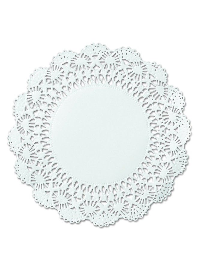 500238 10" White Round Cambridge Lace Doily (Case of 1,000)