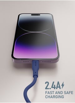 Moxedo Moxedo CavoX Pro USB-C to Lightning Silicone Cable 27W PD Fast Charge and Data Sync Compatible for iPhone 14/13/12/11 Pro Max X/XS/XR 8 7 6s Plus SE (Blue, 1.2m)  - Image 2