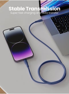 Moxedo Moxedo CavoX Pro USB-C to Lightning Silicone Cable 27W PD Fast Charge and Data Sync Compatible for iPhone 14/13/12/11 Pro Max X/XS/XR 8 7 6s Plus SE (Blue, 1.2m)  - Image 4