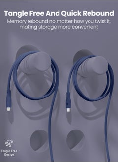 Moxedo Moxedo CavoX Pro USB-C to Lightning Silicone Cable 27W PD Fast Charge and Data Sync Compatible for iPhone 14/13/12/11 Pro Max X/XS/XR 8 7 6s Plus SE (Blue, 1.2m)  - Image 5