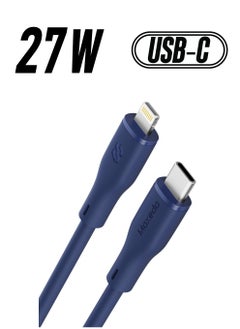 Moxedo Moxedo CavoX Pro USB-C to Lightning Silicone Cable 27W PD Fast Charge and Data Sync Compatible for iPhone 14/13/12/11 Pro Max X/XS/XR 8 7 6s Plus SE (Blue, 1.2m)  - Image 1