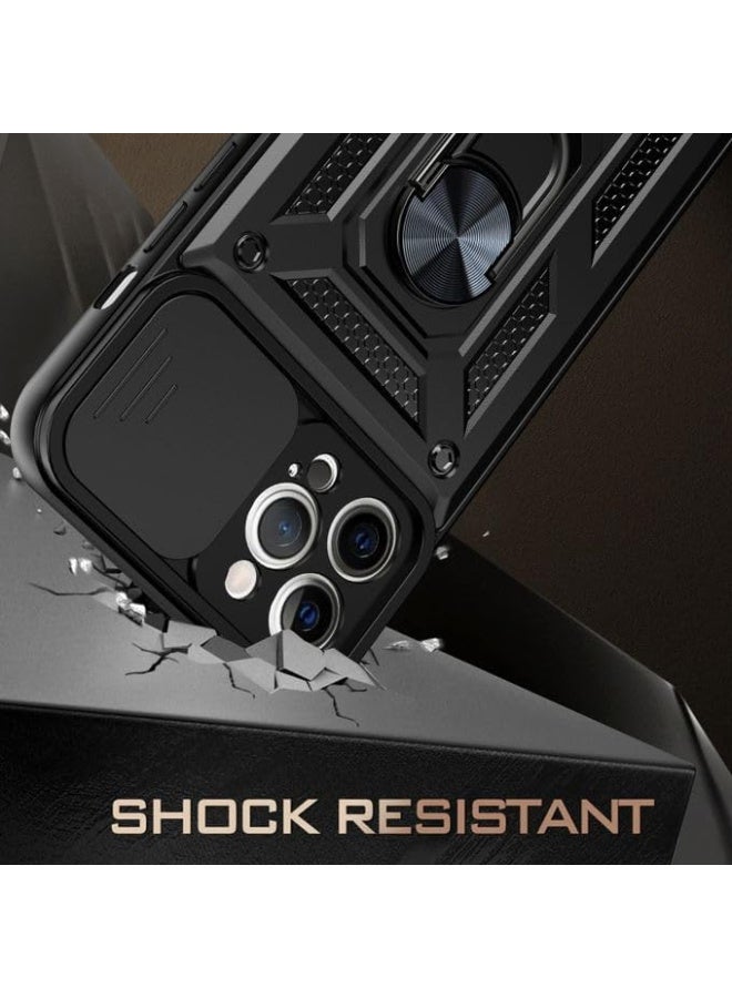Iphone 12 pro max cover Shield Full Protection Case With Metal Ring &Slide Camera Cover For Iphone 12 pro max case - Image 2
