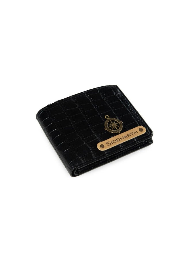 AICA Personalised Name & Charm Leather Mens Wallets (Black) |Purse for Men Wallet |Gift for Man|Customized Wallets for Men |Rakhi Raksha bandhan Gift for Brother - Image 1