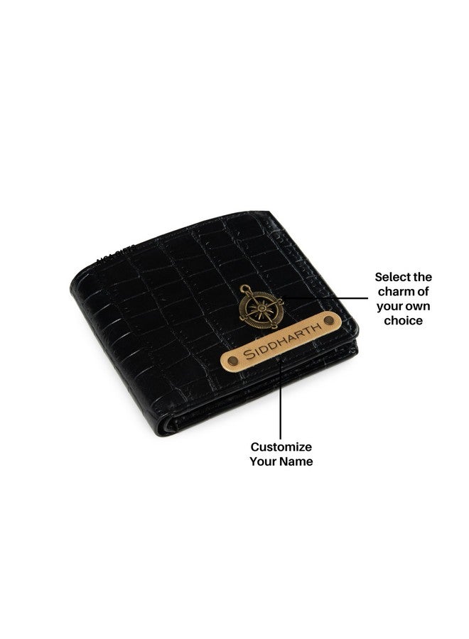 AICA Personalised Name & Charm Leather Mens Wallets (Black) |Purse for Men Wallet |Gift for Man|Customized Wallets for Men |Rakhi Raksha bandhan Gift for Brother - Image 2