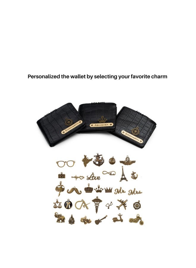 AICA Personalised Name & Charm Leather Mens Wallets (Black) |Purse for Men Wallet |Gift for Man|Customized Wallets for Men |Rakhi Raksha bandhan Gift for Brother - Image 3