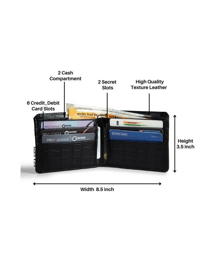 AICA Personalised Name & Charm Leather Mens Wallets (Black) |Purse for Men Wallet |Gift for Man|Customized Wallets for Men |Rakhi Raksha bandhan Gift for Brother - Image 4