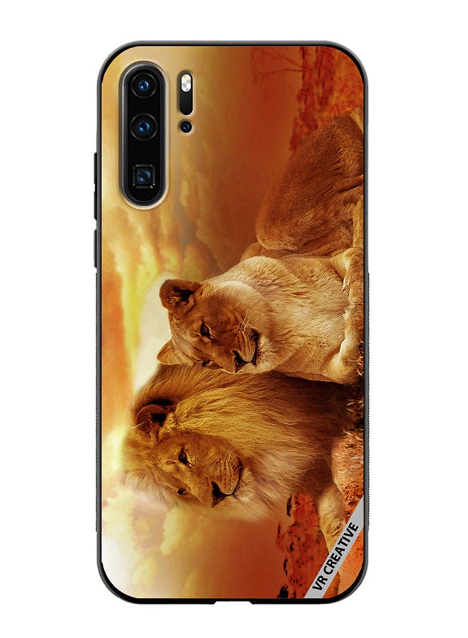VR CREATIVE Protective Case Cover For Huawei P30 Pro King Queen Of Jungle Design Multicolour - Image 1