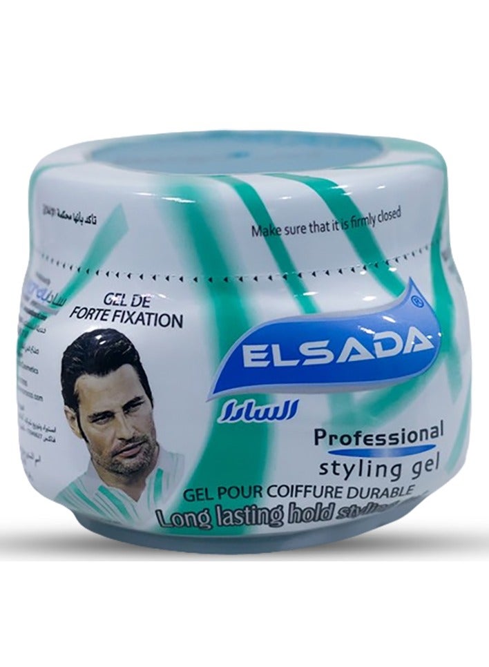 ELSADA Professional Styling Gel Long Lasting Hold Hair Styling Green - 500 ML