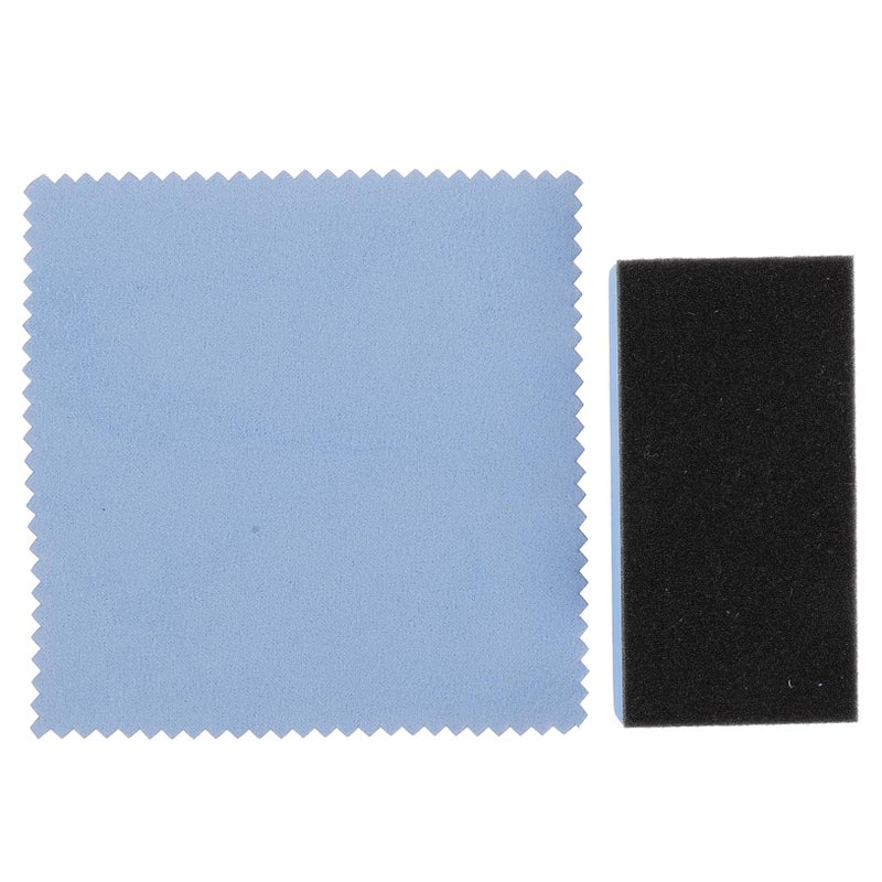 Black Tire Dressing Applicator Sponge Kit With Polishing Cloth For Car Detailing Glossy Finish - Image 2
