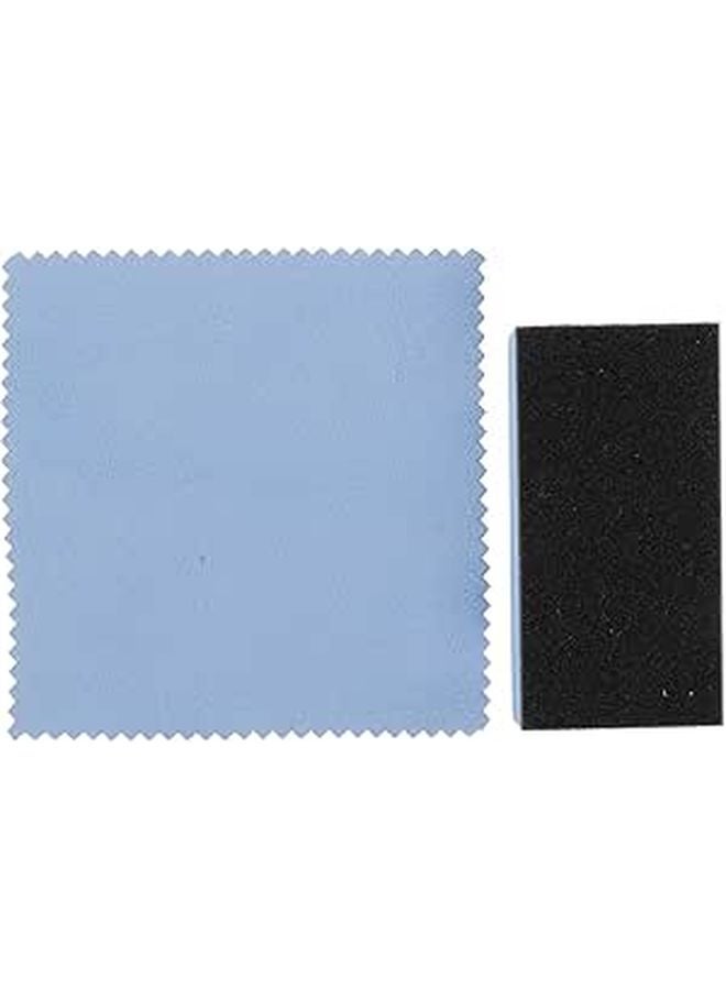 Black Tire Dressing Applicator Sponge Kit With Polishing Cloth For Car Detailing Glossy Finish - Image 1