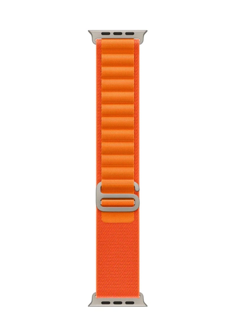 Watch Alpine Loop Band Compatible with Apple Watch 42mm 44mm 45mm 46mm 49mm, Soft Woven Sport Strap, Adjustable Replacement Wristband for Apple Watch Series Ultra / SE / Series 1/2/3/4/5/6/7/8/9/10/11- Orange - Image 3