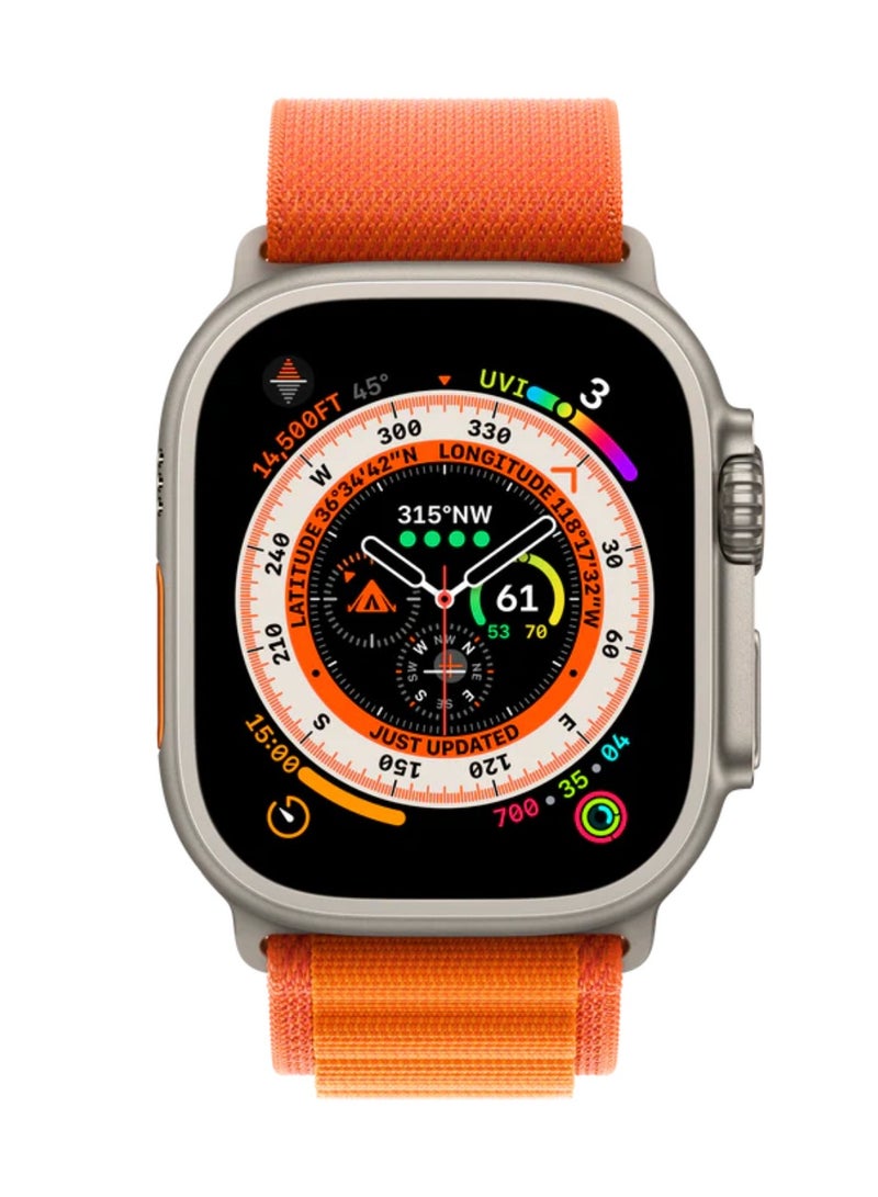 Watch Alpine Loop Band Compatible with Apple Watch 42mm 44mm 45mm 46mm 49mm, Soft Woven Sport Strap, Adjustable Replacement Wristband for Apple Watch Series Ultra / SE / Series 1/2/3/4/5/6/7/8/9/10/11- Orange - Image 2