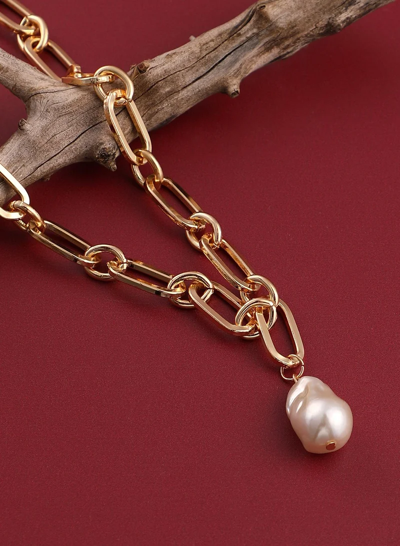 Baroque Pearl Chain Necklace