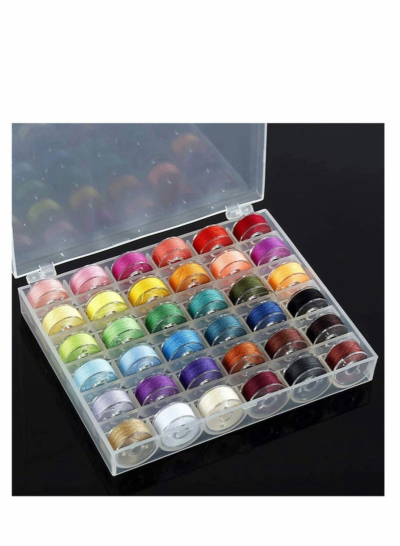 Y&D 36Pcs Bobbins and Sewing Threads with Bobbin Case Clamps for Multiple Machine Pre Wound Set Standard Size Brother BabyLock Janome Elna  - Image 1