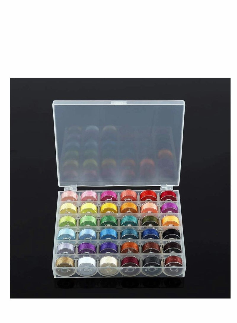 Y&D 36Pcs Bobbins and Sewing Threads with Bobbin Case Clamps for Multiple Machine Pre Wound Set Standard Size Brother BabyLock Janome Elna  - Image 3