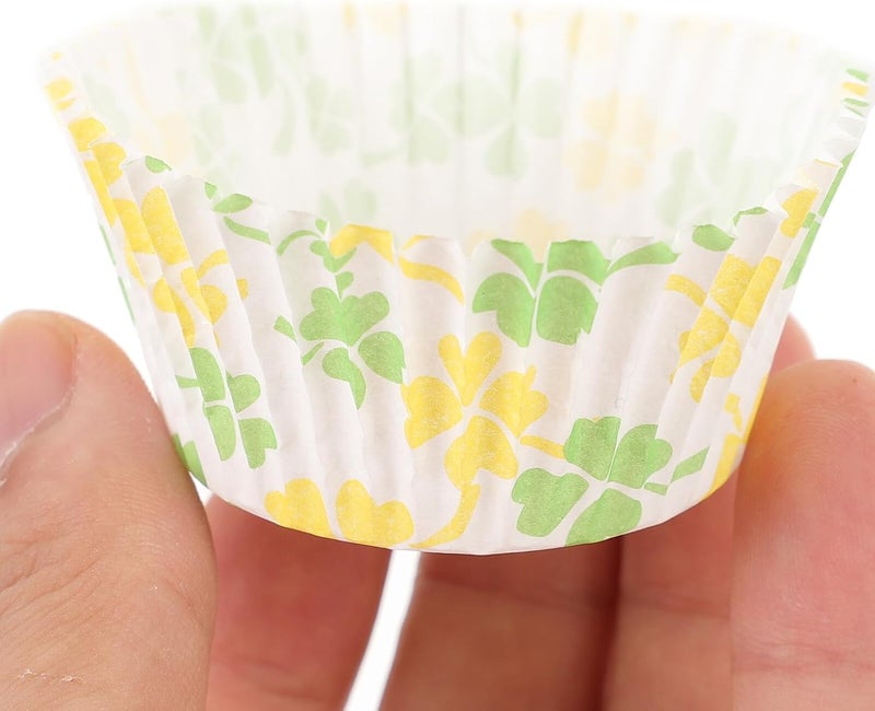 BESTonZON 100pcs Leaf Pattern Paper Muffin Liners Large Decorative Cupcake Liners Oil-proof Baking Cups for Muffin and Cake Baking - Image 4