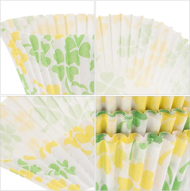 BESTonZON 100pcs Leaf Pattern Paper Muffin Liners Large Decorative Cupcake Liners Oil-proof Baking Cups for Muffin and Cake Baking - Image 5