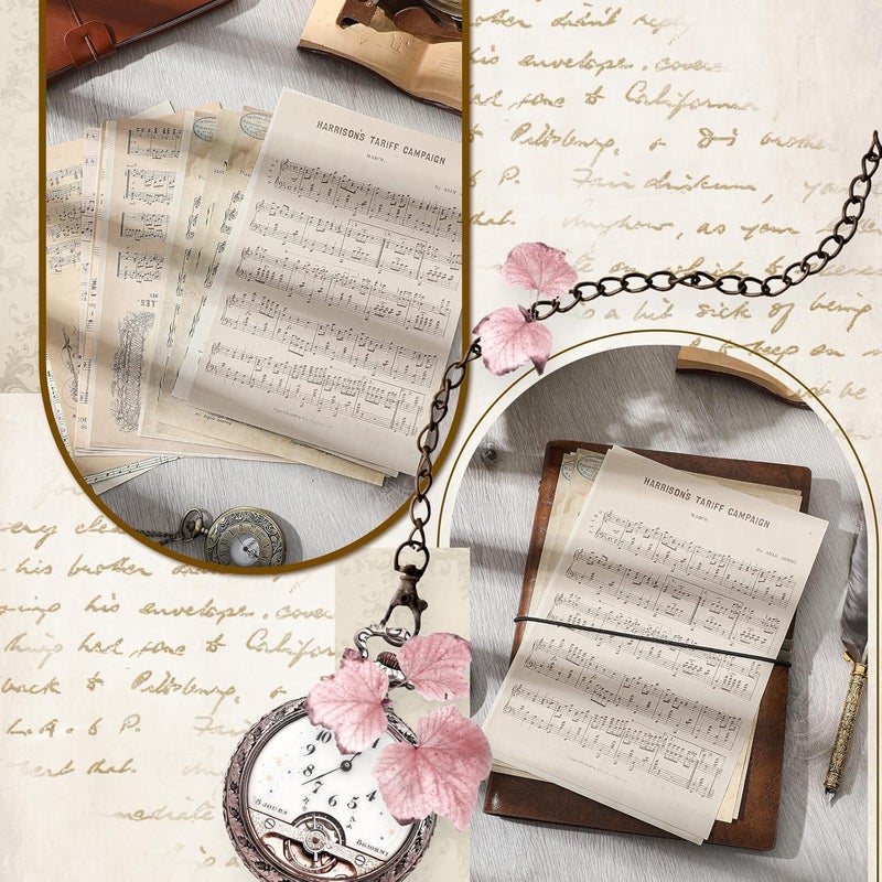 Zonon 114 Pieces 2 Sets Junk Journal Pages Vintage Pack Craft Paper Junk Journal Vintage Paper for Albums Planner Decorative Crafts Embellishment Supplies (Fantasy Movement) - Image 5