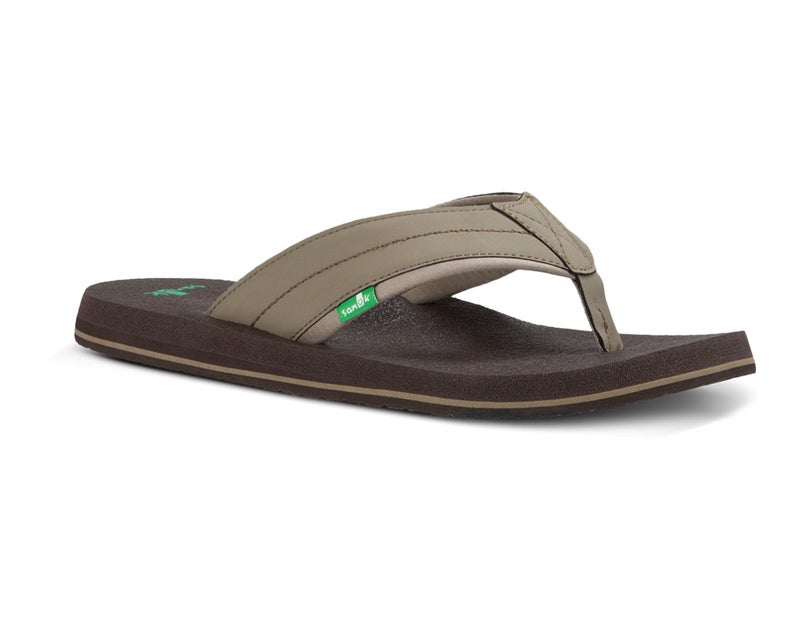 Sanuk Mens Beer Cozy 2 Flip Flops for Men Mens Sandals Beach Sandals Supportive Lightweight Memory Foam Footbed Brindle 6
