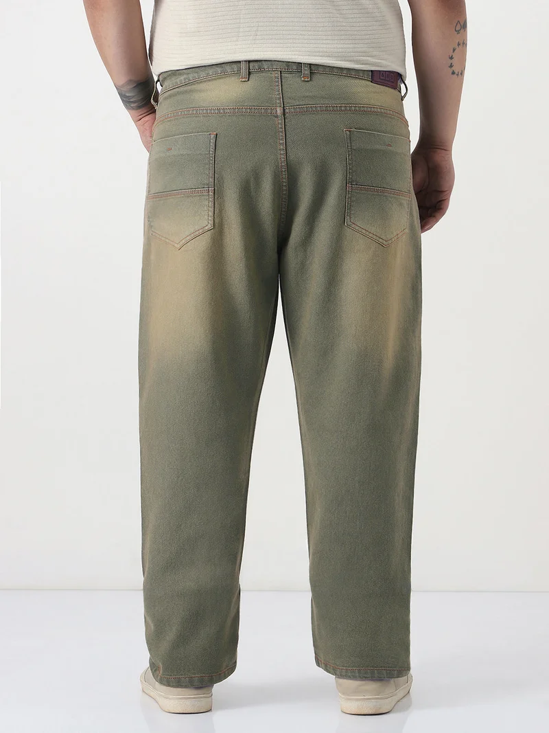 Urbano Fashion  Urbano Plus Men's Grey Straight Fit Heavy Washed Jeans Stretchable  | Best Price UAE