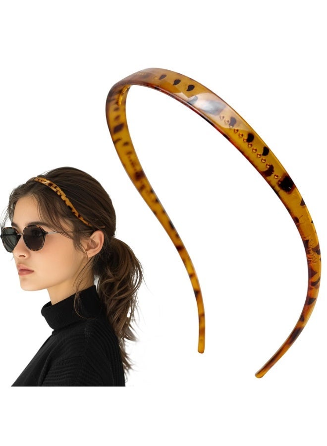 طوق رأس مانع للانزلاق بنقشة السلحفاة لمرتدي النظارات – طوق شعر مريح بدون ضغط لتسريحات الشعر النسائية (عبوة واحدة) - Image 1