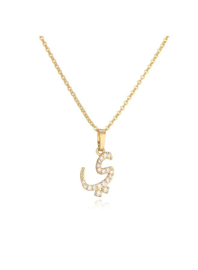 Arabic Letter 'Yaa' Necklace 18k Gold Plated