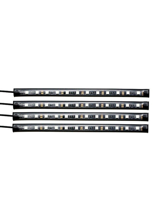 Car LED Strip Light, 4 Pieces DC 12V 72 LED Multicolor Car Interior Music Light LED Underdash Lighting Kit with Sound Active Function and Wireless Remote Control Including Car Charger - Image 4